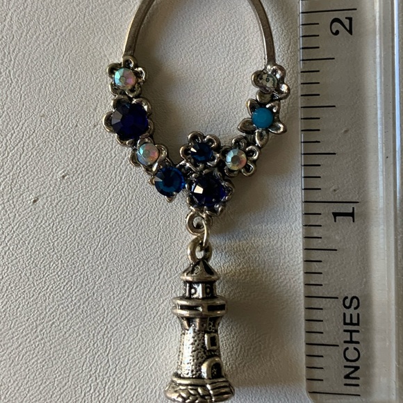 Necklace Lighthouse with blue crystals - Picture 7 of 10